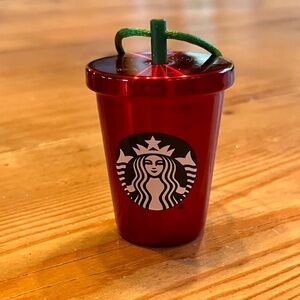 Starbucks Shiny Red Mini Tumbler Ornament